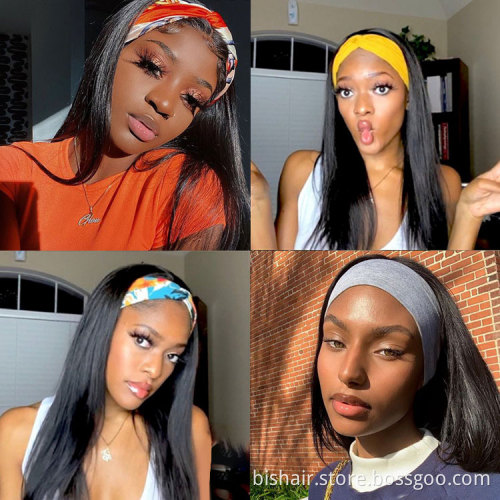 Vast drop shipping wholesale Straight headband wig human hair headband wigs for black women wig headband